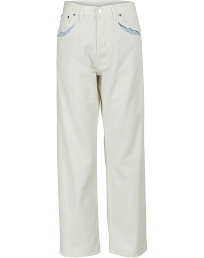 Shop Maison Margiela Perforated Effect Jeans In White
