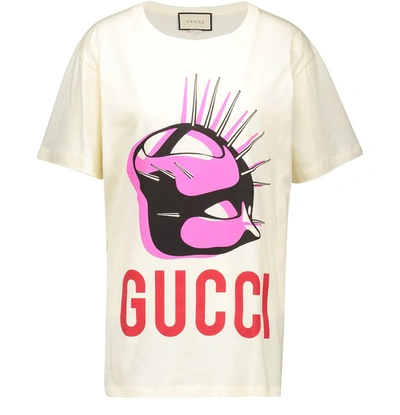 Shop Gucci Mask T-shirt In Cream