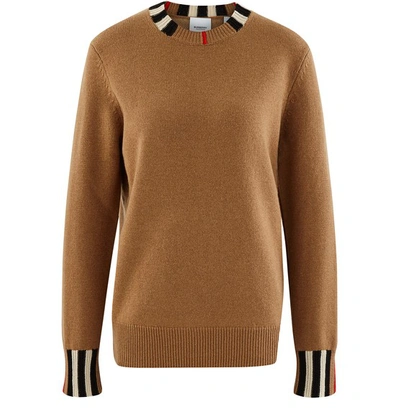 Shop Burberry Eyre Knit In Archive Beige