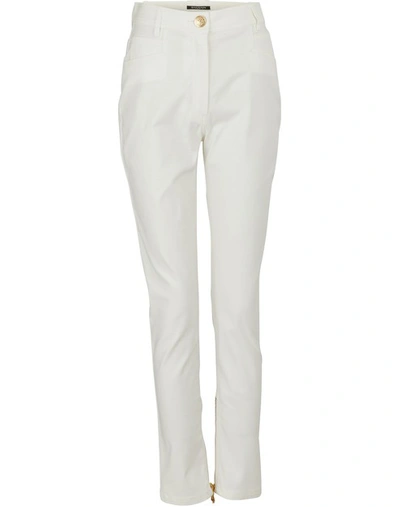 Shop Balmain High Waist Jeans In 0fa Blanc
