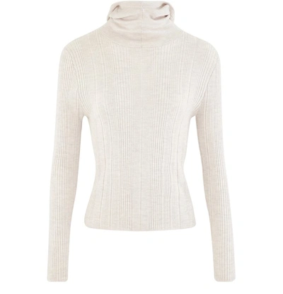 Shop Aalto Slim Fit Hooded Sweatshirt In Cream