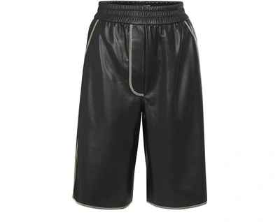 Shop Nanushka Vegan Leather Yolie Shorts In Black