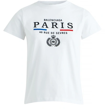 Shop Balenciaga Paris Flag T-shirt In White