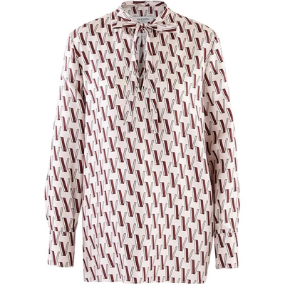 Shop Valentino Printed Shirt In Poudre