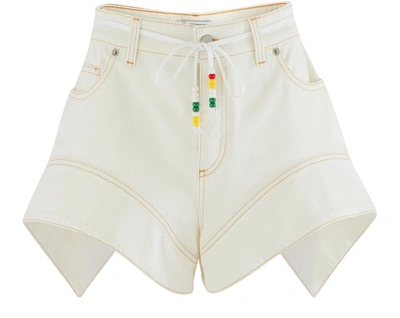 Shop Jw Anderson Denim Shorts In Off-white