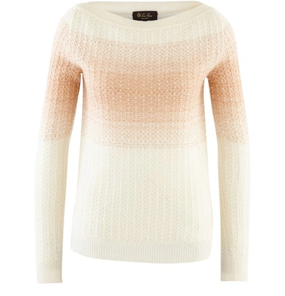 Shop Loro Piana Barchetta Long-sleeved Cashmere Pullover In Fantasy Sahara Tee