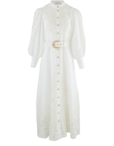 Shop Zimmermann Peggy Dress In Ivory