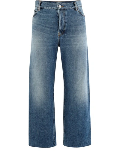 Shop Balenciaga Cropped Jeans In Light Vint Indigo