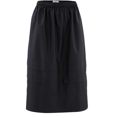 Shop Atlantique Ascoli Midi Skirt In Cotton In Black