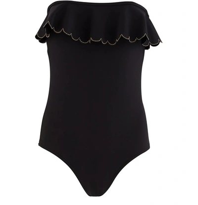 Shop Zimmermann Edie Swimsuit In Black