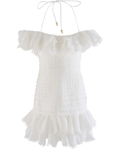 Shop Zimmermann Super Eight Short Dress In Ivory