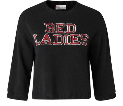 Shop Red Valentino Red Ladies Sweatshirt In Nero Black