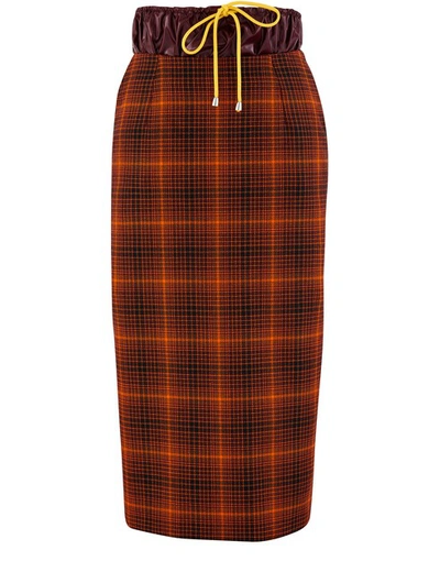 Shop Aalto Check Skirt In Orange Check