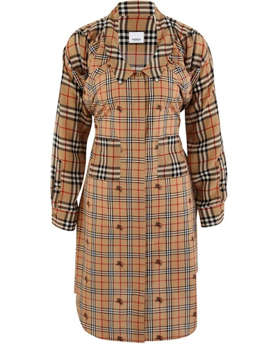 Shop Burberry Dress In Archive Beige