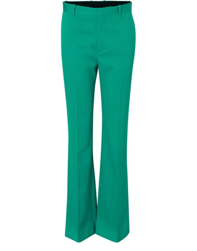 Shop Balenciaga Stretch Trousers In Emerald Green