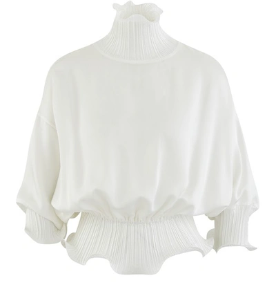 Shop Givenchy Wave Top In Blanc Casse