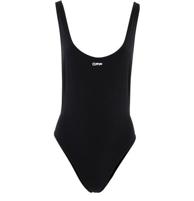 Shop Off-white Swimsuit In Black/white