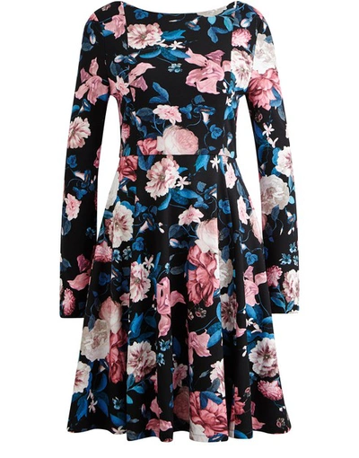 Shop Erdem Martine Dress In Black Pink