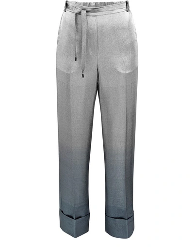 Shop Roland Mouret Woodlark Metallic Trousers In Silver Blue Metallic