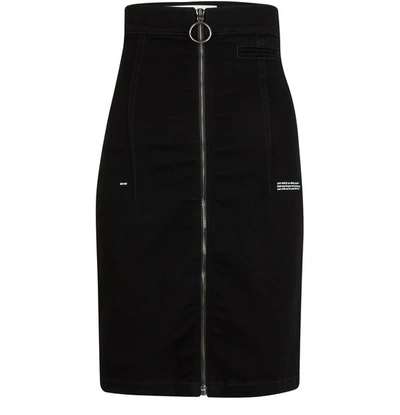 Shop Off-white High-waisted Denim Skirt In Vintage Black