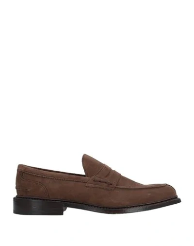 Shop Tricker's Man Loafers Khaki Size 8.5 Soft Leather In Beige