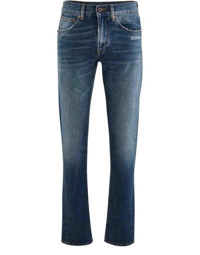 Shop Off-white Slim-fit Jeans In Medium Blue