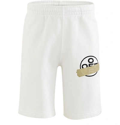 Shop Off-white Tape Arrows Shorts In White/beige