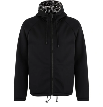 Shop Fendi Ff Neoprene Jacket In Black