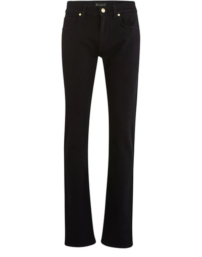 Shop Versace Five-pocket Jeans In Denim Black