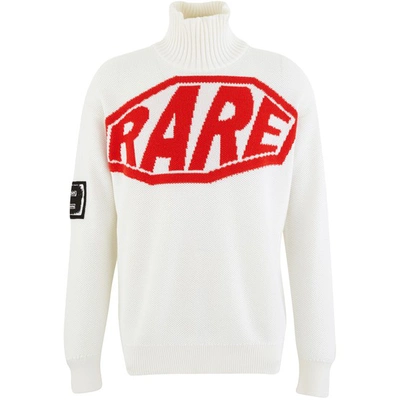 Shop Givenchy Rare Roll Neck Jumper In White Red