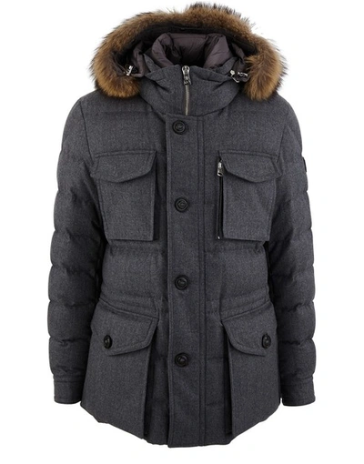 Shop Moncler Augert Winter Jacket In Medium Grey
