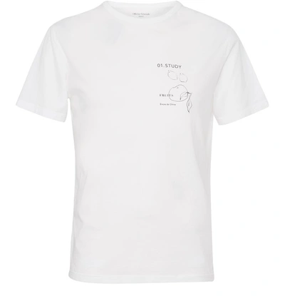 Shop Officine Generale Study T-shirt In White/klein