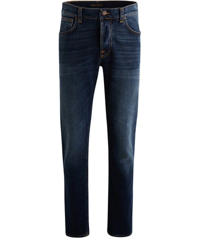 Shop Nudie Jeans Grim Tim Jeans In Ink Navy