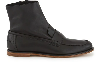 Shop Loewe Loafer Boots In Black