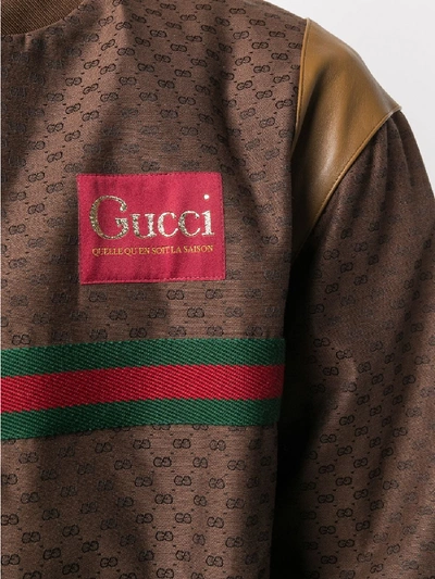 Shop Gucci Logo Jacket In Brown