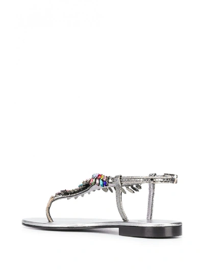 Shop Emanuela Caruso Jewel Leather Thong Sandals