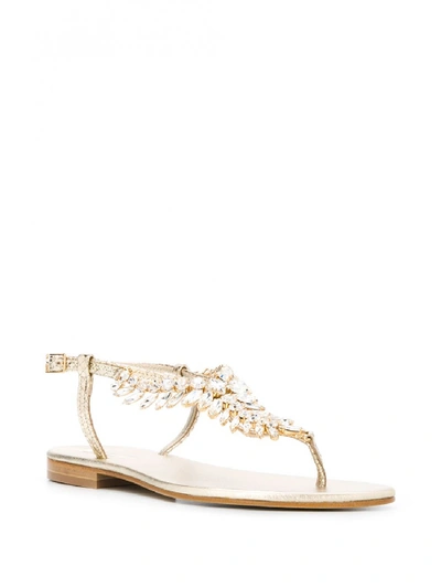 Shop Emanuela Caruso Jewel Leather Thong Sandals