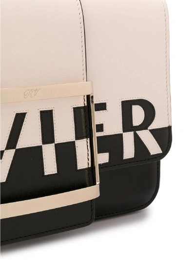Shop Roger Vivier Tres Vivier Small Leather Bag In White