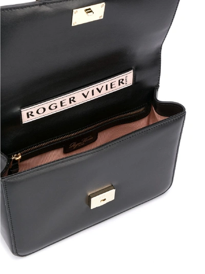 Shop Roger Vivier Tres Vivier Small Leather Bag In White