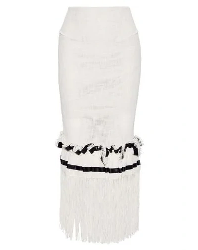 Shop Roland Mouret Midi Skirts In White