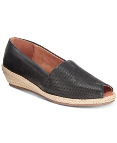 Shop Gentle Souls By Kenneth Cole Luci A-line Espadrille Wedges Women's Shoes In Black