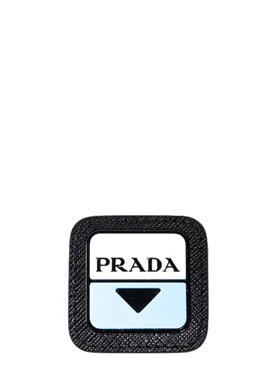 Shop Prada Brooch In Blue