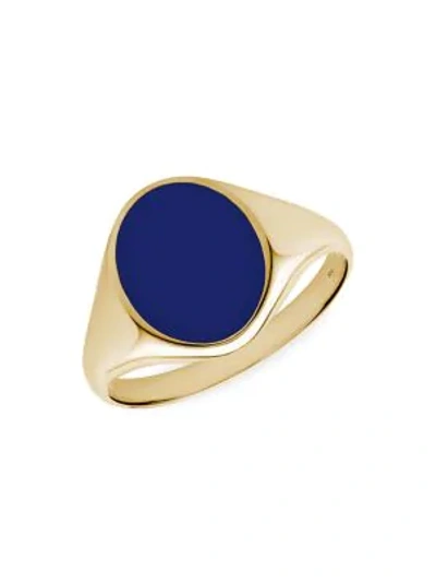 Shop Miansai Men's 14k Goldplated Heritage Ring In Blue Gold