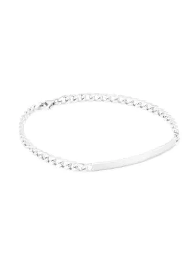 Shop Miansai Rhodium Plated Sterling Silver Id Chain Bracelet