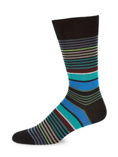 Shop Paul Smith Men's Hugh Stripe Socks In Black