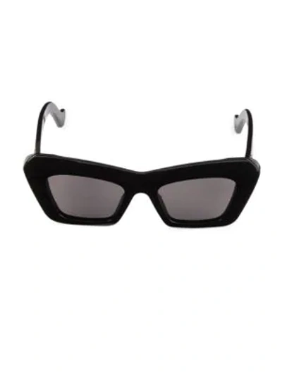 Shop Loewe Women's 50mm Cat Eye Sunglasses In Black