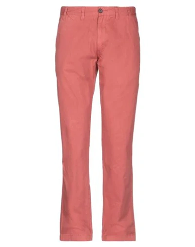 Shop Barbour Casual Pants In Brick Red