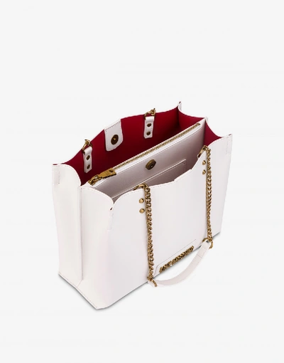 Shop Love Moschino Shopper With Lettering Logo In Ivory