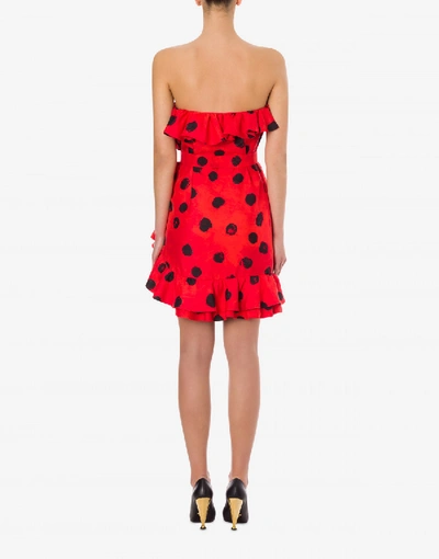 Shop Moschino Cadi Dress With Ruffle In Red