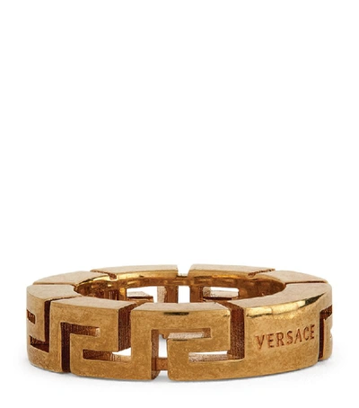 Shop Versace Tribute Greca Ring
